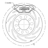 Strange Pro Series Rear Brake Kit For Late Big Ford / Torino Housing Ends 1 Pc Rotors, 4 Piston Calipers & DTC-30 Semi Metallic Pads